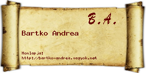 Bartko Andrea névjegykártya